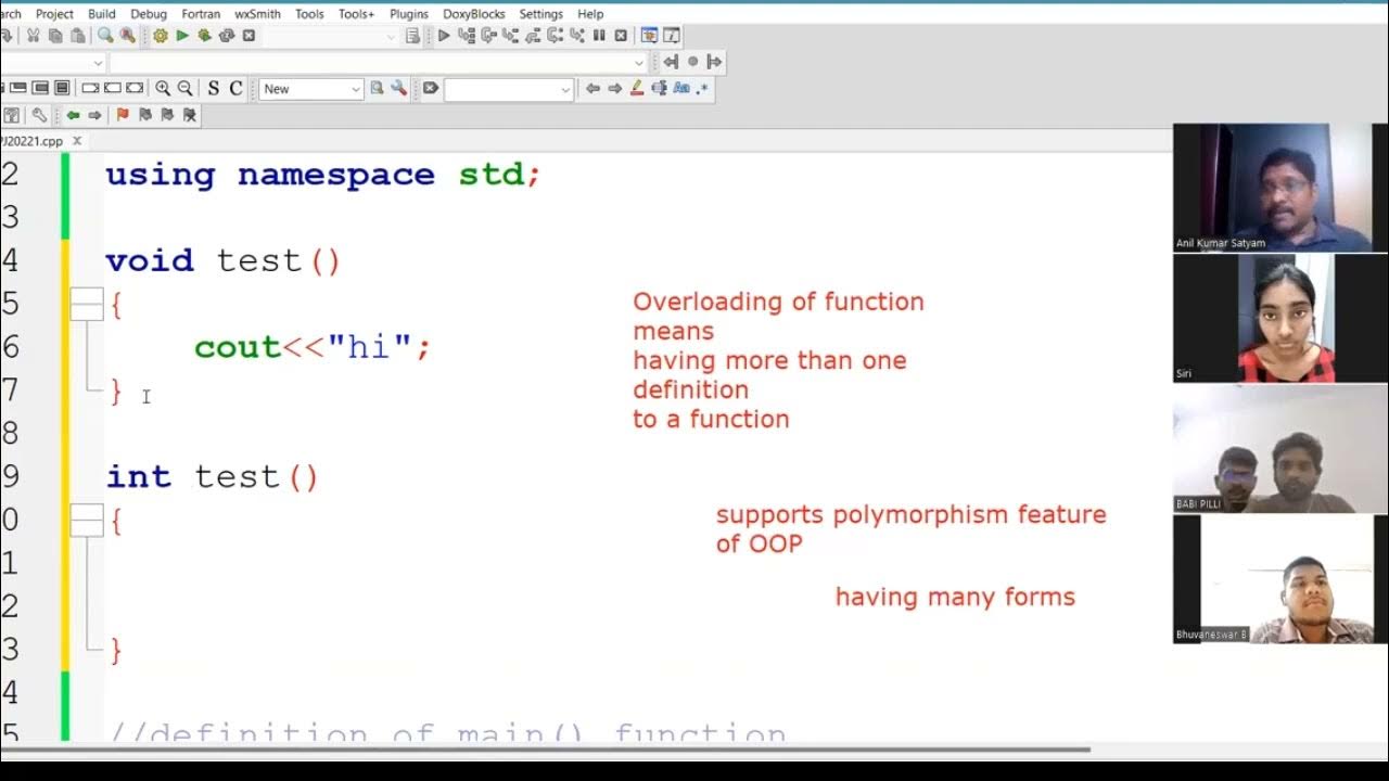 Overloading of Functions in C++ || Live Online class || Best Computer ...