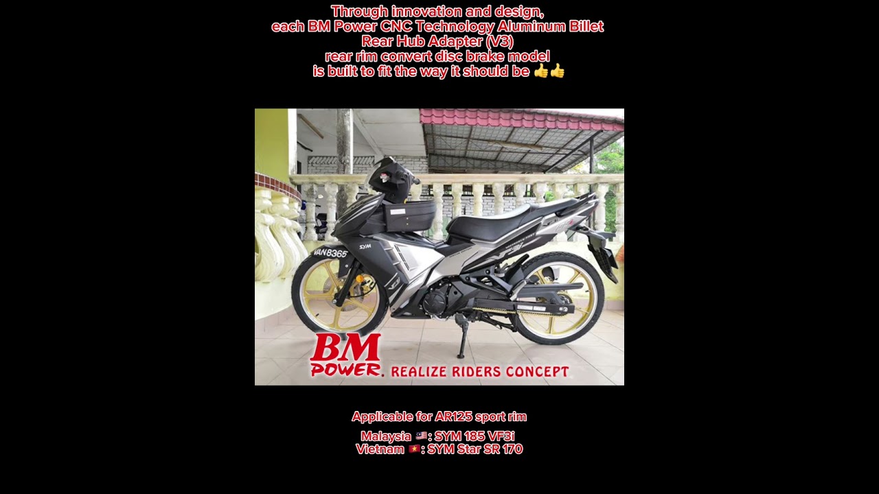 BM Power CNC Technology Aluminum Billet Rear Hub Adapter (V3) rear rim convert disc brake 👍👍