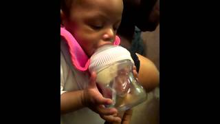 2Month Old Baby Kailyn Holding Her Own Bottle