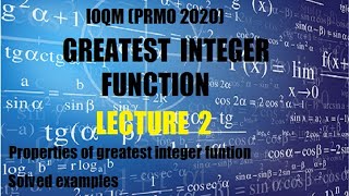 IOQM(PRMO 2020)/GREATEST INTEGER FUNCTION/LECTURE 2