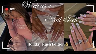week in my life as a nail tech *realistic* *holiday szn* 14 clients in one week!