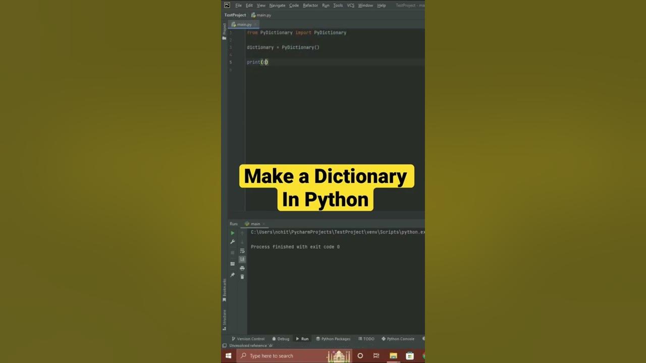 Create a Dictionary Using Python - YouTube
