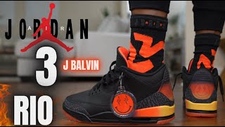 EARLY LOOK JORDAN 3 J BALVIN RIO DETAILED REVIEW & ON FEET W/ LACE SWAPS!!