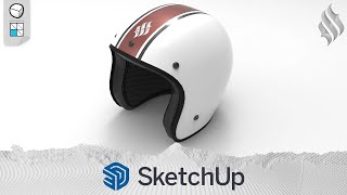 3D Modeling Motorcycle Helmet (SketchUp Tutorial) screenshot 2