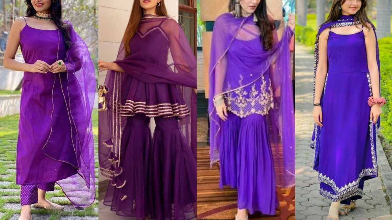 Purple colour suit design || purple 💜 colour punjabi suit design idea's