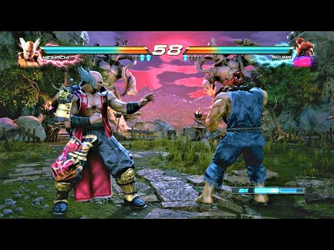 Heihachi Mishima vs Hidden Boss Akuma (Hardest AI) - Tekken 7 Arcade Mode