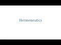 Philosophy 101: A Basic Introduction to Hermeneutics