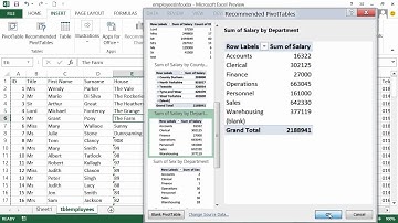 Getting Started with Office 2013 Tutorial | Recommended Pivot Tables