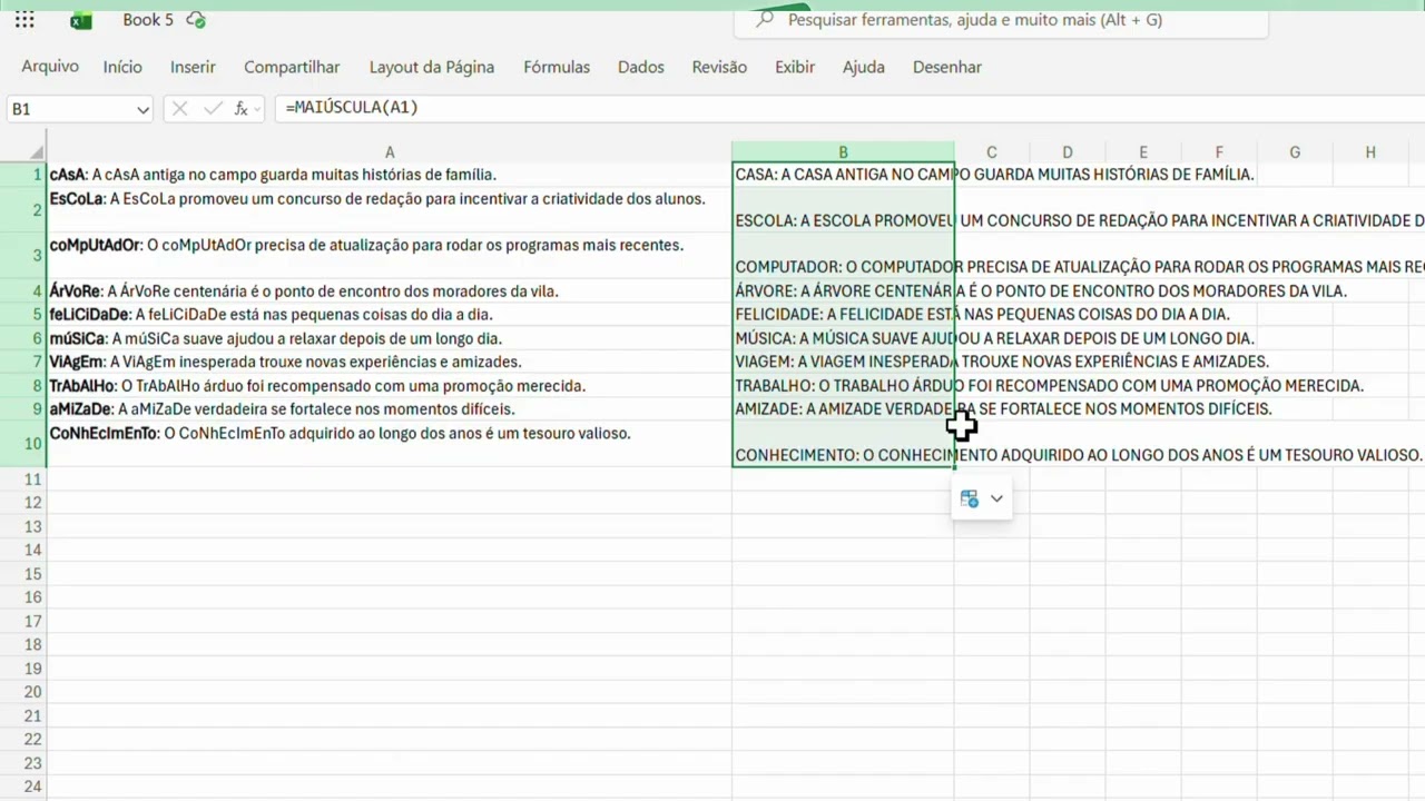Transformando letras maiúsculas em minúsculas e vice versa