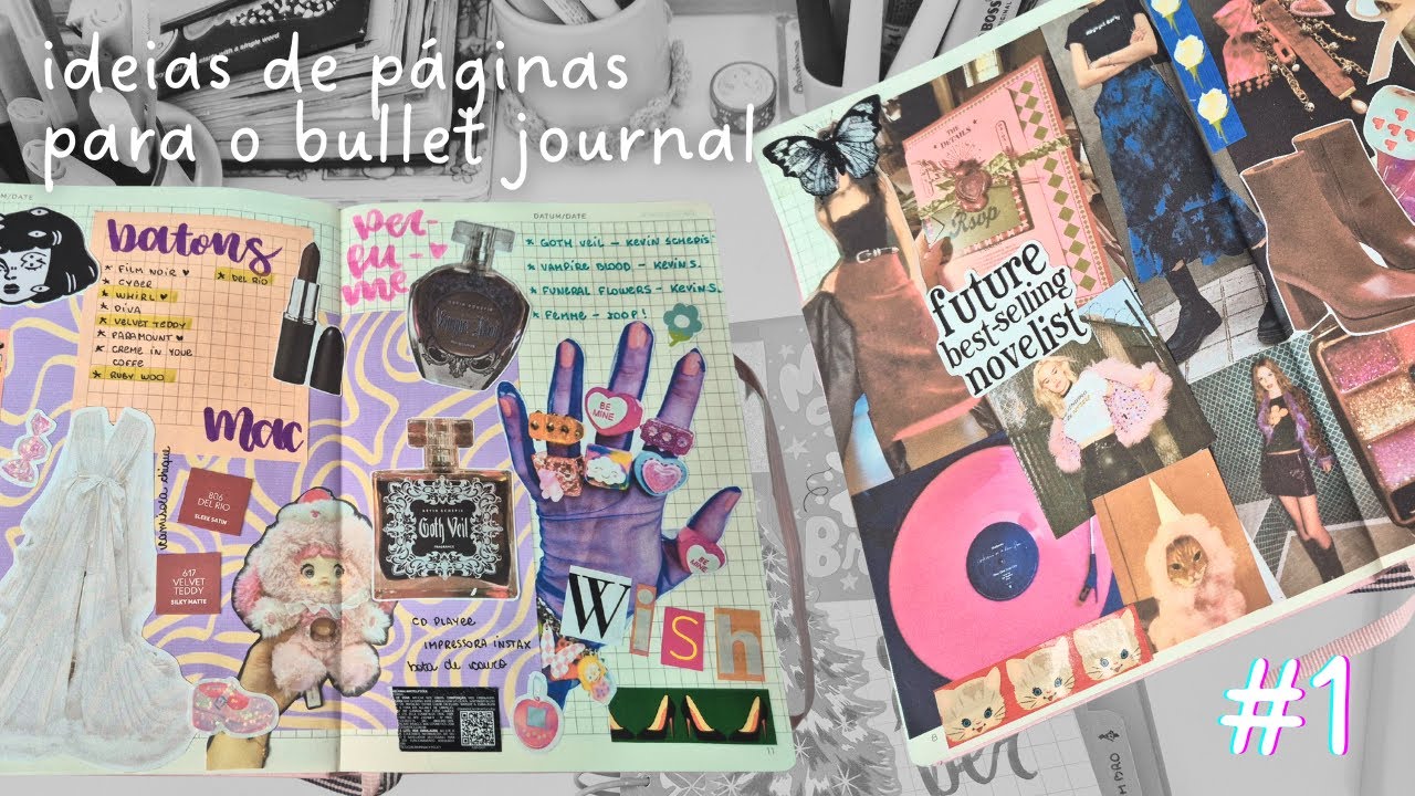 #1 Ideias de páginas para BULLET JOURNAL ✨ Vision Board & Lista de Desejos Ilustrada