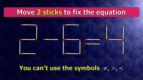 👉 Match puzzle - move 2 matches to make equation 2-6=4 correct | Best matchstick puzzle