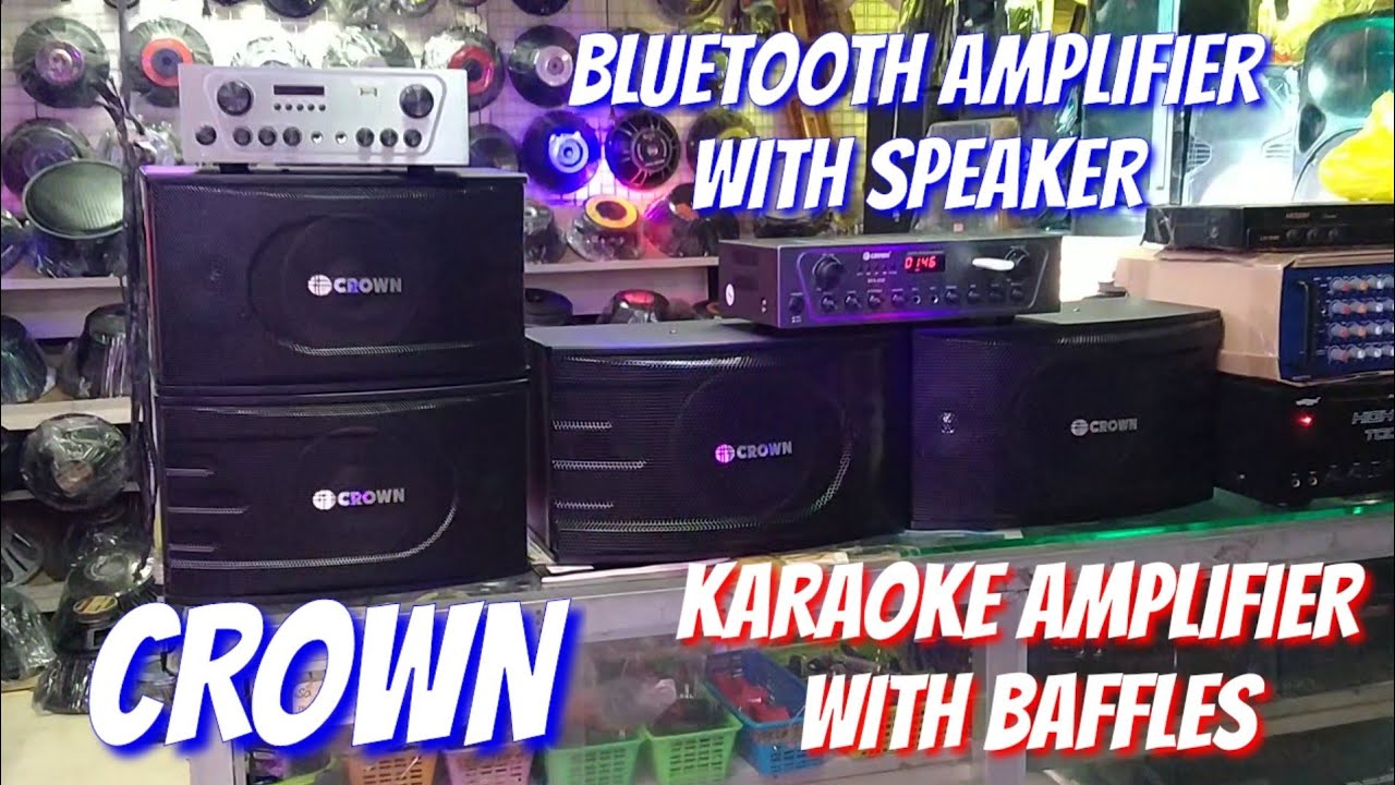 KARAOKE AMPLIFIER WITH BAFFLES. CROWN SPEAKER 2600W WATTS PMPO. electrosoundsanddiy YouTube
