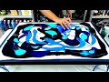 Gorgeous Big Acrylic Blow Out with Just Paint and Water - Cells Galore! - Acrylic Pouring