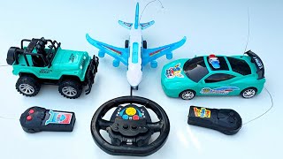 police RC car and RC jeep  unboxing and A380 Airbus aeroplane | helicopter