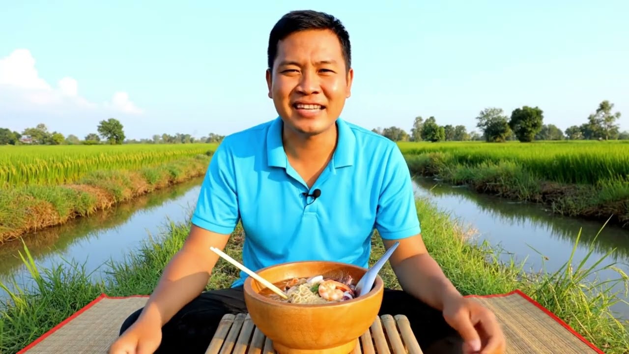 Traditional Village Life: Cooking and Eating Fresh Grilled Fish and Local Dishes