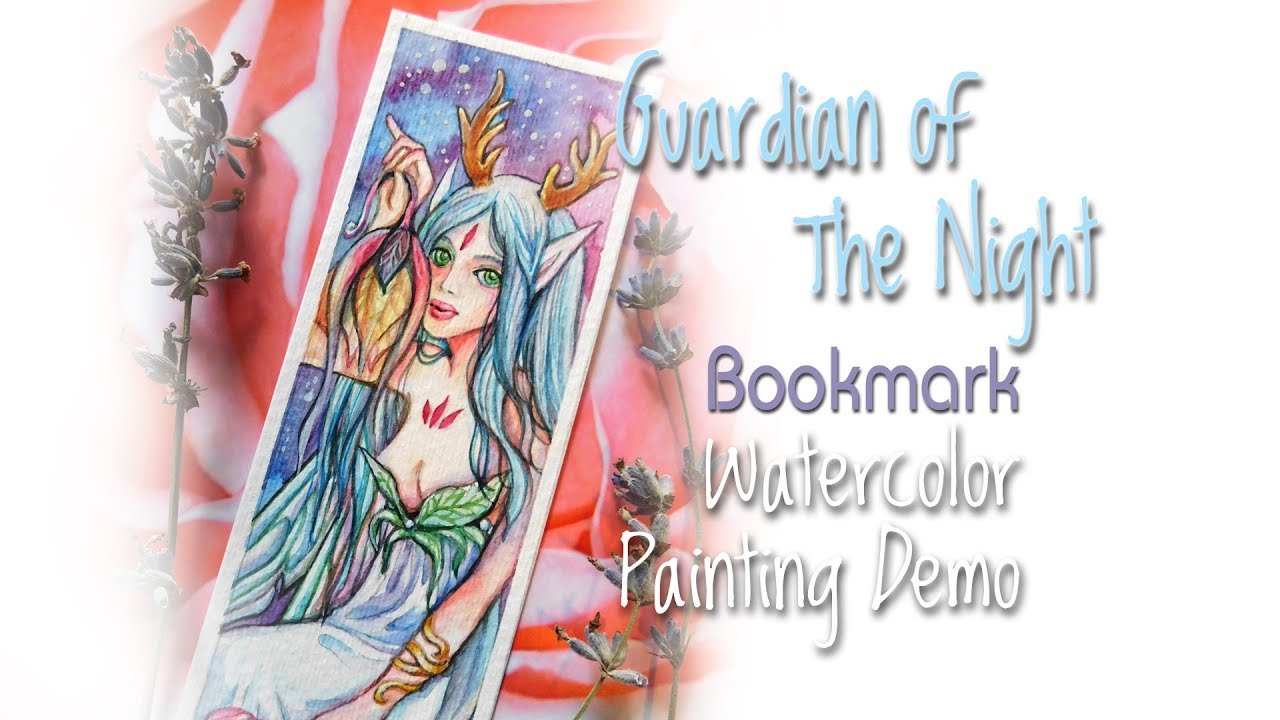 Guardian Of the Night Bookmark Watercolor Painting Demo