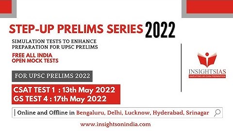 STEP UP Prelims Series - All India Free Open Mock Tests Online & Offline in all our Centres - Test 3