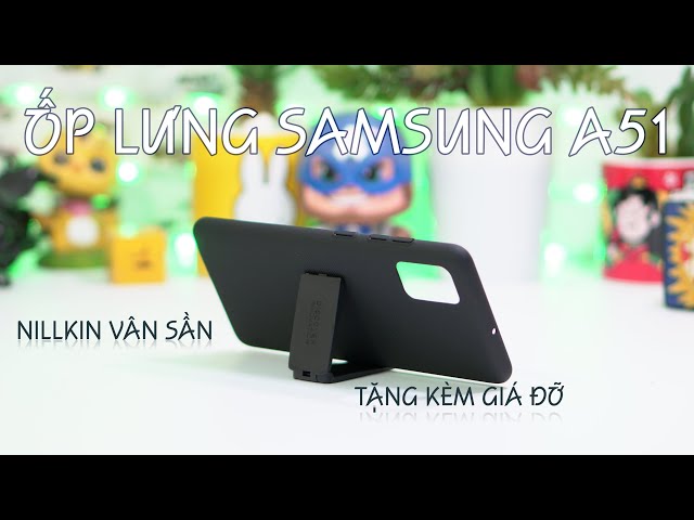 Ốp lưng Samsung A51 Nillkin vân sần tặng kèm giá đỡ