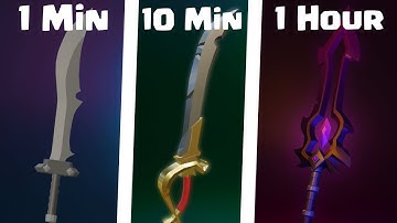 1 Minute vs 10 Minutes vs 1 Hour Sword Challenge | Blender