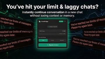 ChatBridge AI: ChatGPT Limit Reached or Too Laggy? How to Continue Conversation in New Chat