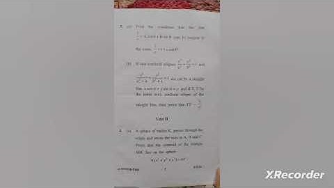 B.Sc Solid Geometry Question Paper|| B.A/B.Sc 1st sem Math Question Paper || Cdlu Paper