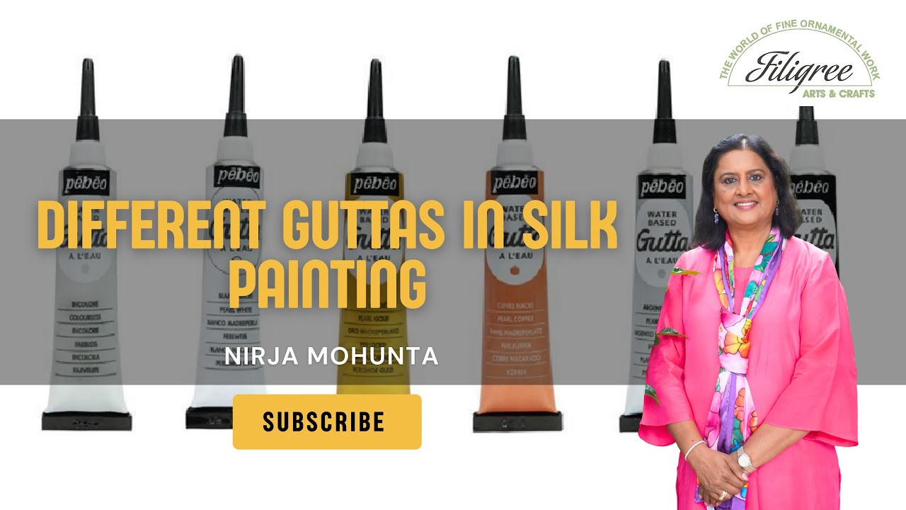 Different guttas in silk painting | Pebeo, Jacquard & Dupont Gutta for Silk Painting