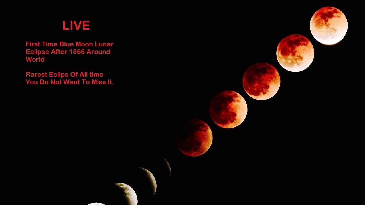 Live - Blue Blood Moon Lunar Eclipse 31st January 2018 - YouTube