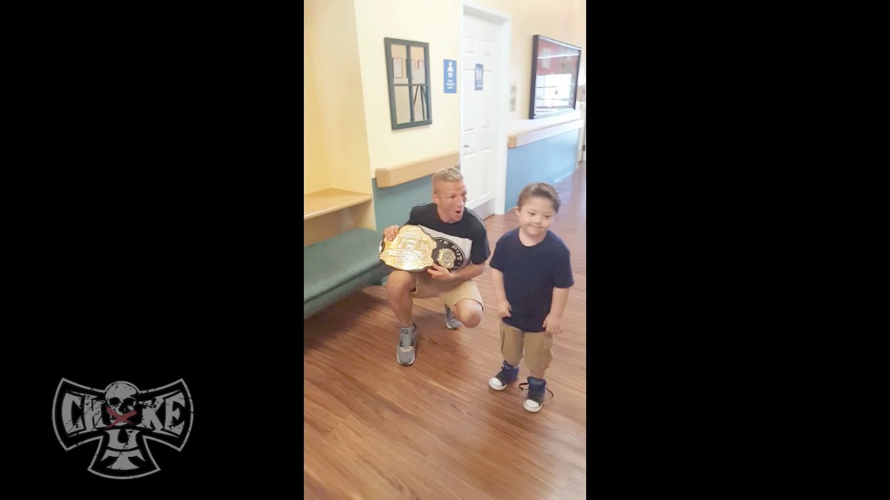 UFC Champ TJ Dillashaw visiting Hospital/Kids for ChokeOuT Cancer