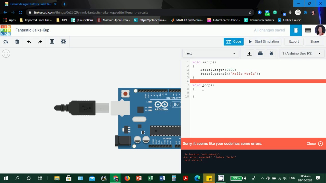 arduino hello world  2022  EASY-HOW-TO Hello World in Tinkercad