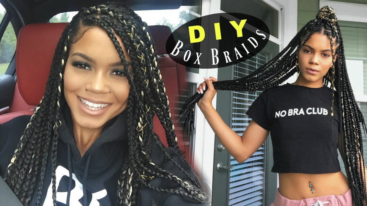 How To Easy Diy Box Braids Protective Style Video