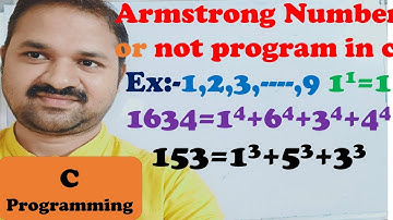 C program for Armstrong number or not || Check whether a given number is |C Programming | C language