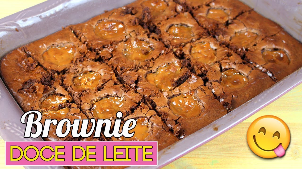 BROWNIE DE DOCE DE LEITE (QUE JÁ SAI RECHEADO DO FORNO) CAKEPEDIA