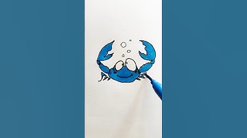 Crab 🦀 easy drawing of cute crab #art #easydrawing #shorts #cute #crab #shortsfeed