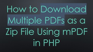 How to Download Multiple PDFs as a Zip File Using mPDF in PHP