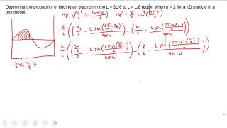 1D Particle in a box Determine probability of a region