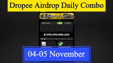 Dropee Daily Combo 04 November | Dropee Daily Combo  Today | Today Dropee Combo Card