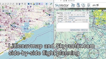 Littlenavmap and Skyvector.com side-by-side flight planning