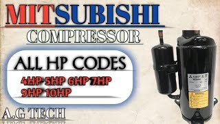 Mitsubishi compressors Model number and hp