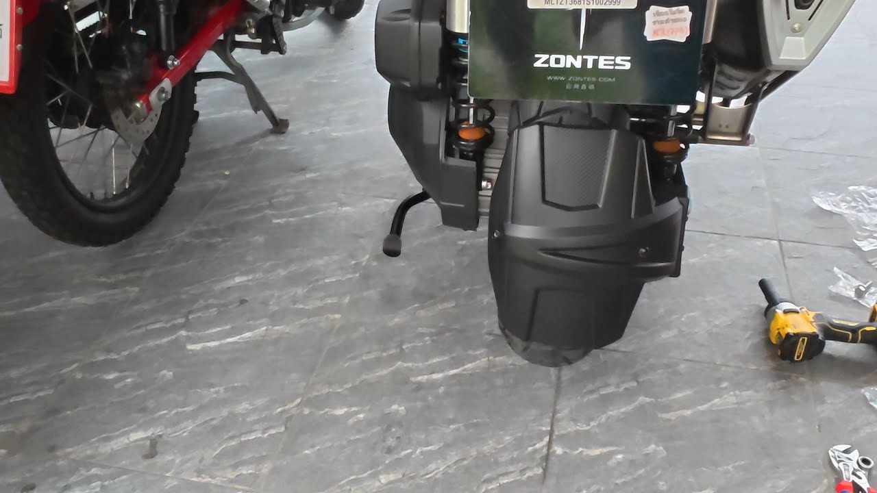 Zontes 368G ติดตั้งกันดีดหลัง งานแข็งแรงมาก