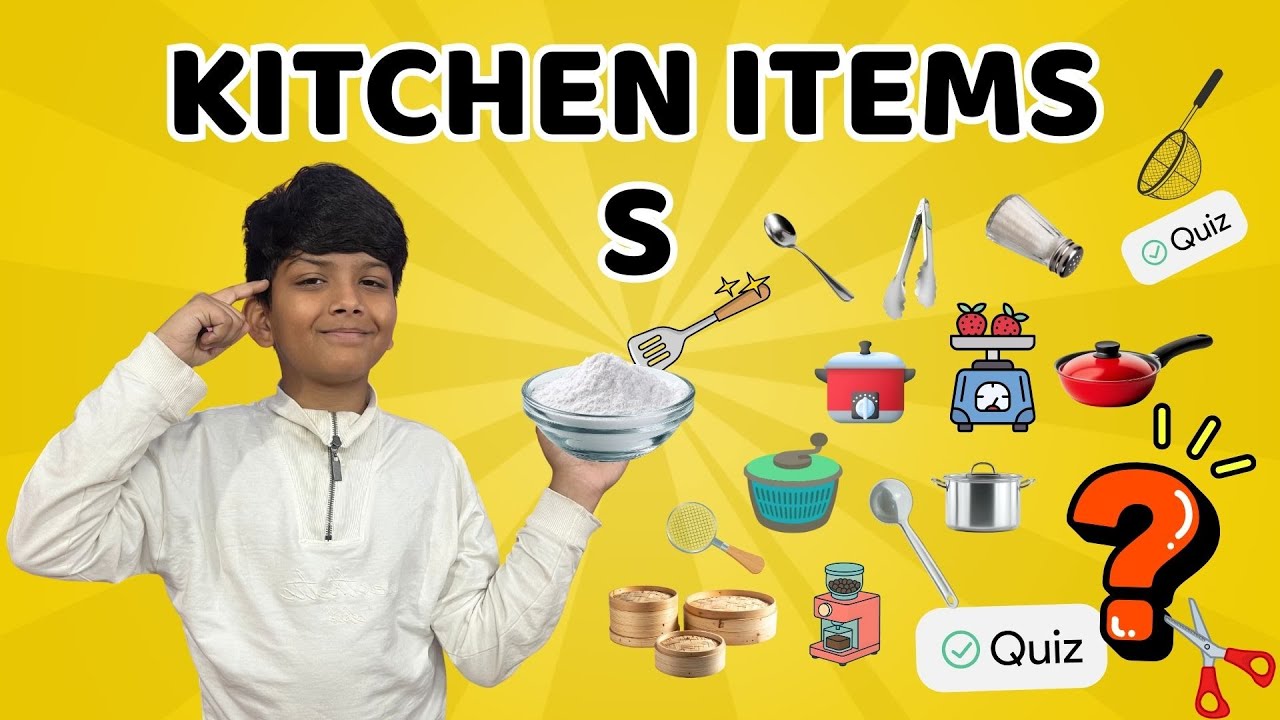 Kitchen Items A to Z – Letter S | Fun Alphabet Quiz for Kids |Wisdom World Kids 🌈