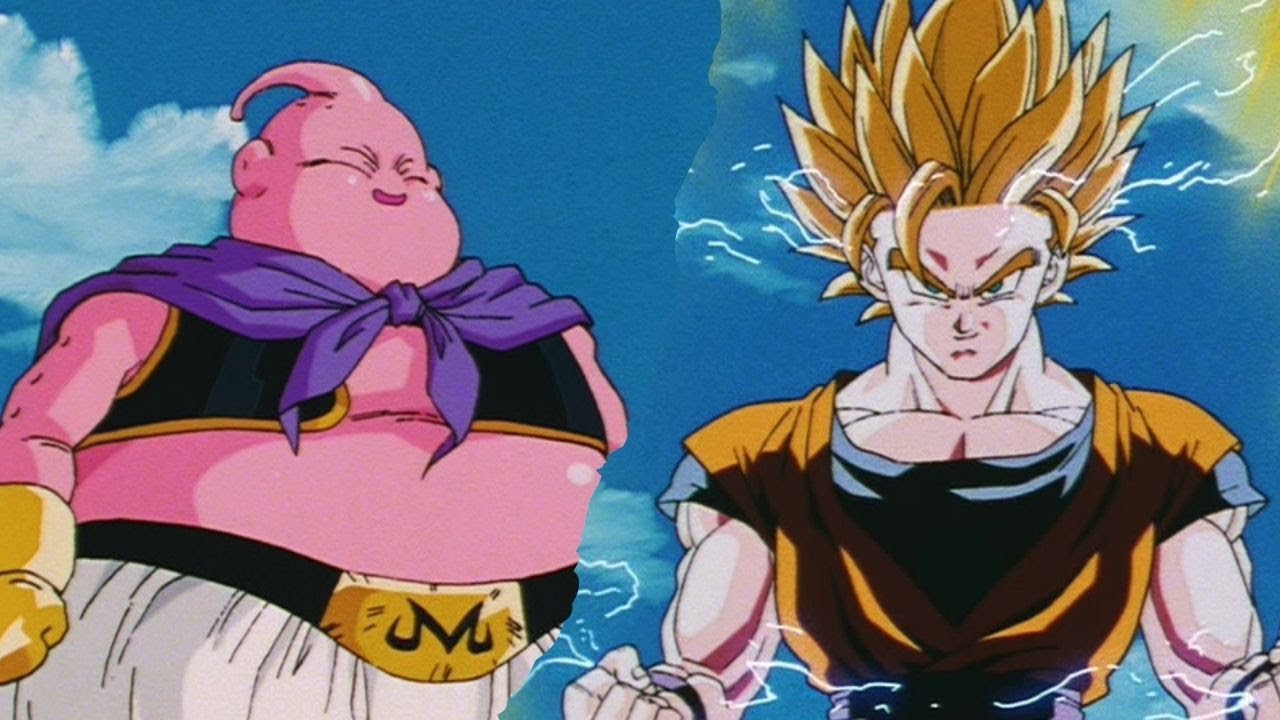 Goku Turns SSJ2 Against Fat Boo (Japanese)