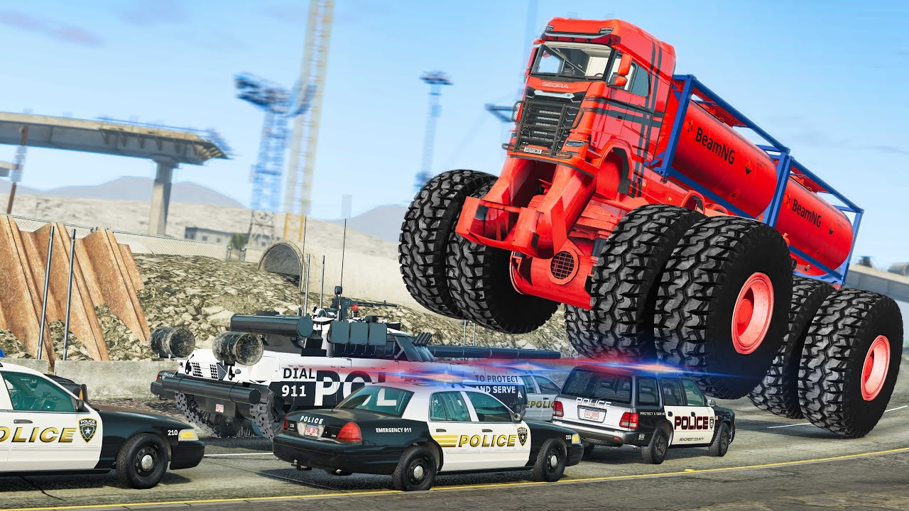 Giants Machines Crushes Cars #29 - Beamng drive
