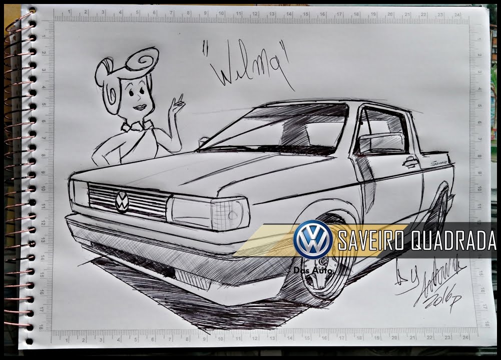 Volkswagen Saveiro Cross vector drawing