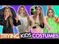 TRYING ON KIDS HALLOWEEN COSTUMES!!