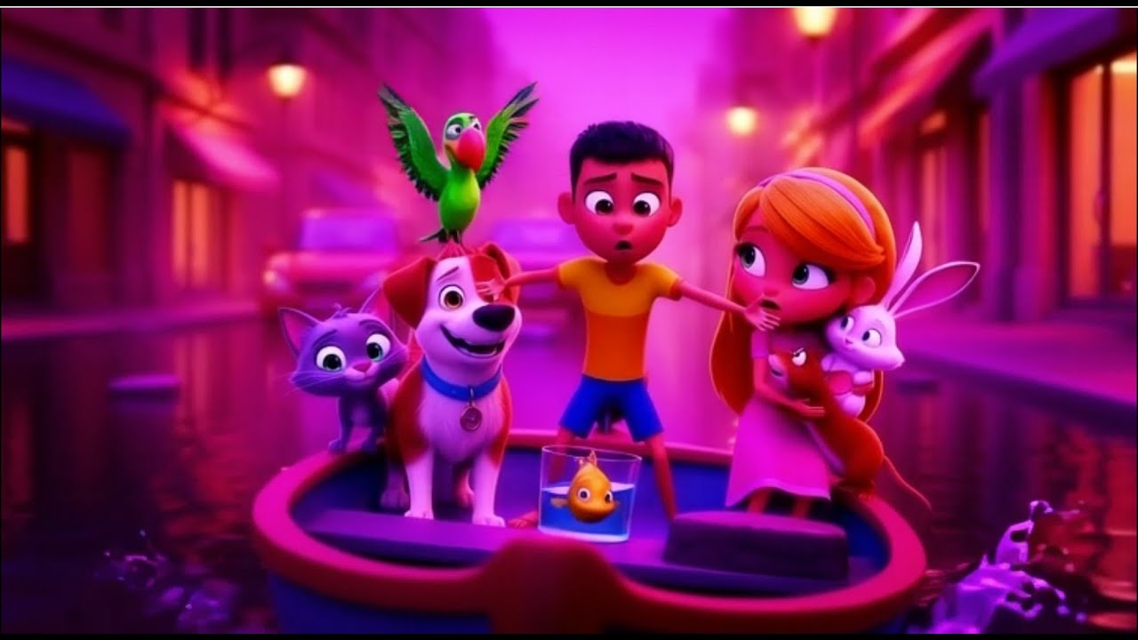 🌊 Приключения во время наводнения с домашними животными | История отважных детей | Детское шоу Га...