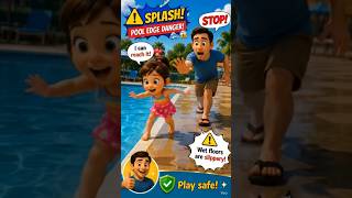 Pool Edge Danger 🌊😱 One Slip Can Change Everything! #Shorts #kidslearning #shortsfeed #shortvideo