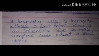 teansitive n int verb
