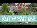 Use weeds to build raised beds in pallet collars