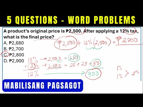 CSE Review - Word Problems | (Mabilisang Pagsagot)