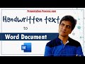 Convert Handwritten Text to Word Document